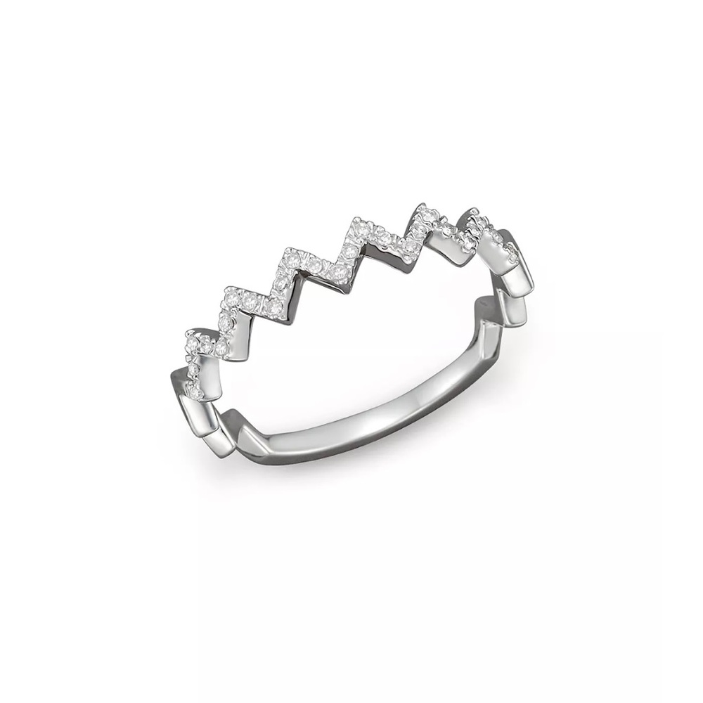 Bloomingdale’s Diamond Zigzag Ring in 14K White Gold, 0.10 ct. t.w.